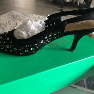 J Renee Odelette Women’s Slingback Satin And Mesh Pumps